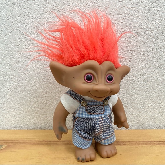 Vintage Ace Novelty Orange Hair 8” Troll Doll - Picture 3 of 11